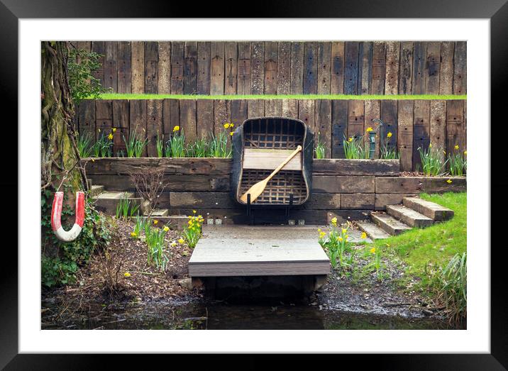 Coracle and daffodils Framed Mounted Print by Leighton Collins