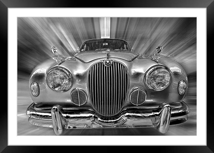 Old Jaguar S Framed Mounted Print by Nathan Wright