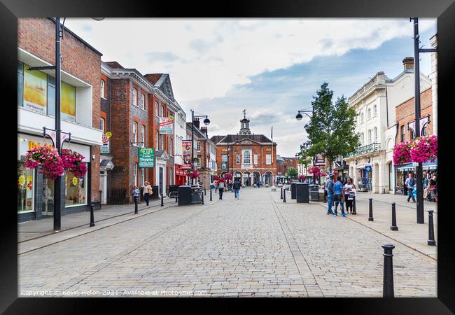 View of the High street, High Wycombe Framed Print by Kevin Hellon
