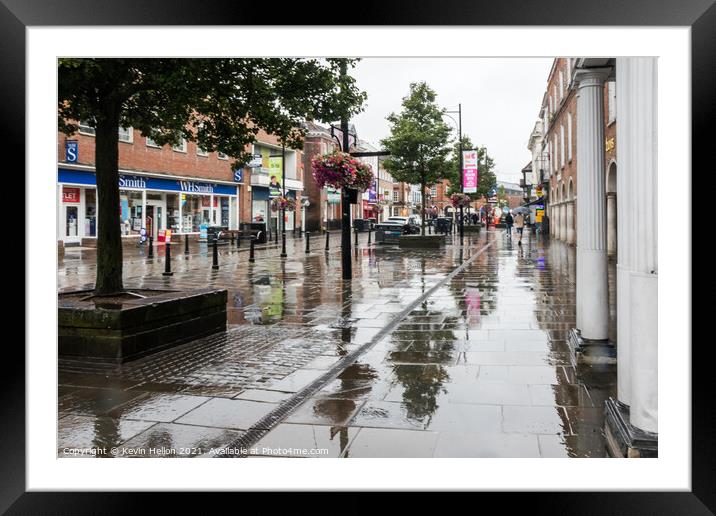 The high street looking towards the Guidhall Framed Mounted Print by Kevin Hellon