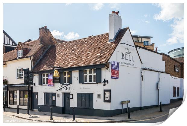 The Bell public house  Print by Kevin Hellon