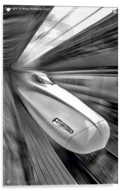 The Bullet Train Acrylic by Andy Anderson