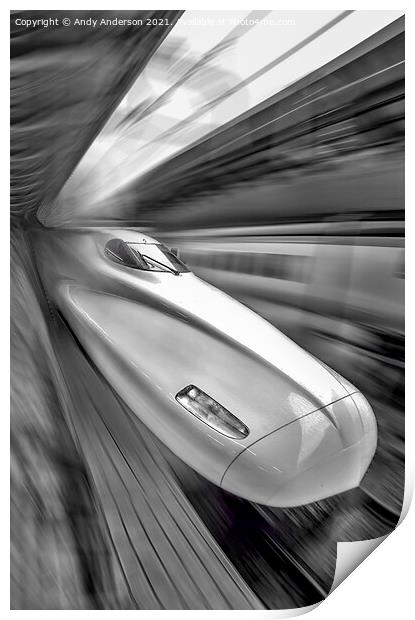 The Bullet Train Print by Andy Anderson