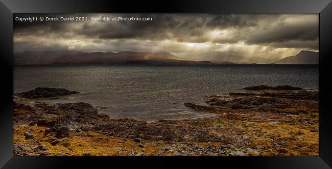 Dramatic, Moody Clouds over Loch Hourn, Skye Framed Print by Derek Daniel