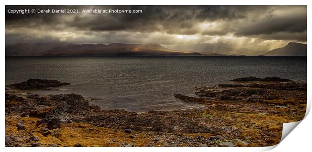 Dramatic, Moody Clouds over Loch Hourn, Skye Print by Derek Daniel