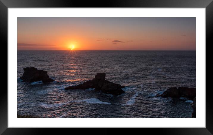 Golden Sunset over Tintagel Framed Mounted Print by Wendy Williams CPAGB