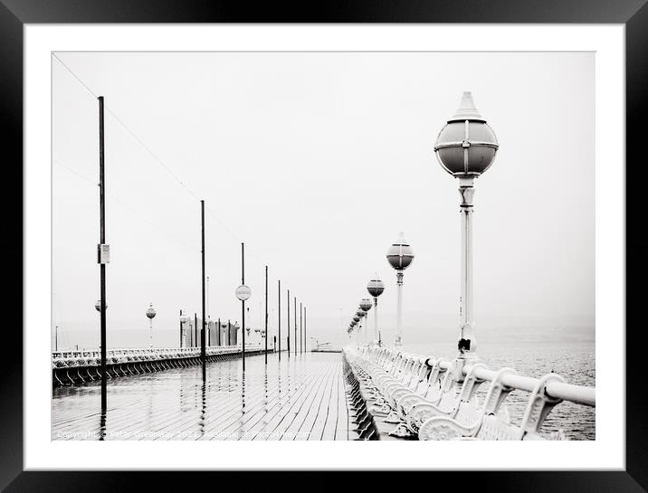 Princess Pier Torquay In The Rain Framed Mounted Print by Peter Greenway