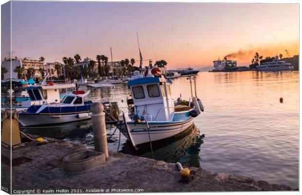 Sunrise over the harbour  Canvas Print by Kevin Hellon