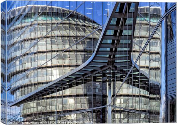 City Hall reflection London Canvas Print by GEOFF GRIFFITHS