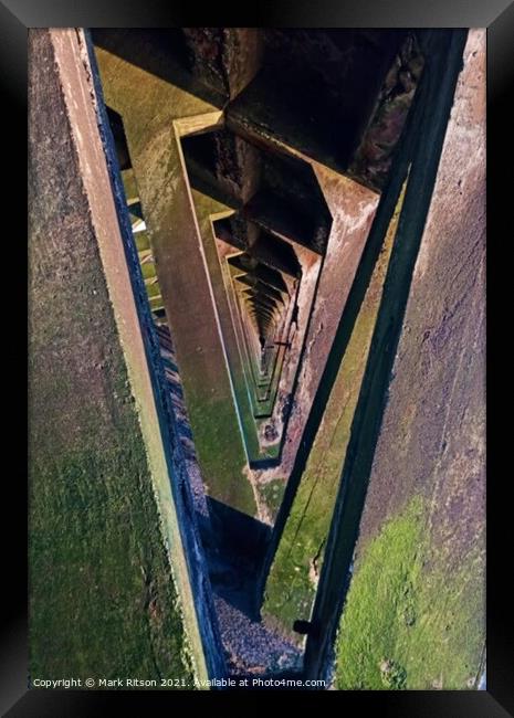 Concrete Pier Construction Abstract Framed Print by Mark Ritson
