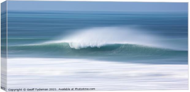 Breaking Wave at Fistral Beach Canvas Print by Geoff Tydeman