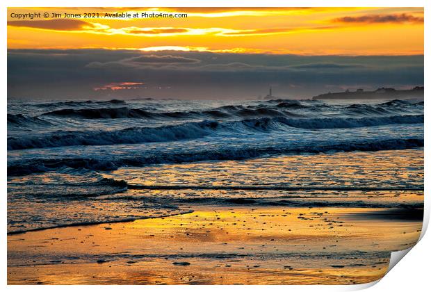 December sunrise over the North Sea Print by Jim Jones
