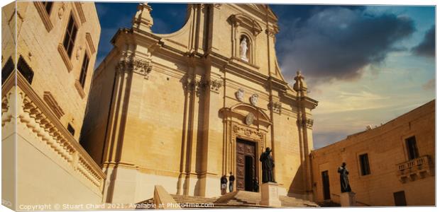 Cathedral of the Assumption in Victoria on Gozo. M Canvas Print by Travel and Pixels 