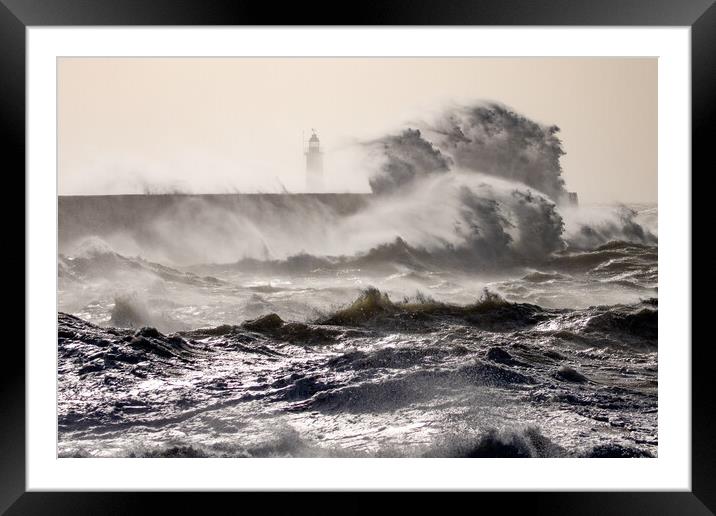 Storm at Newhaven Framed Mounted Print by Andy Dow