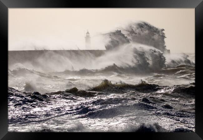 Storm at Newhaven Framed Print by Andy Dow
