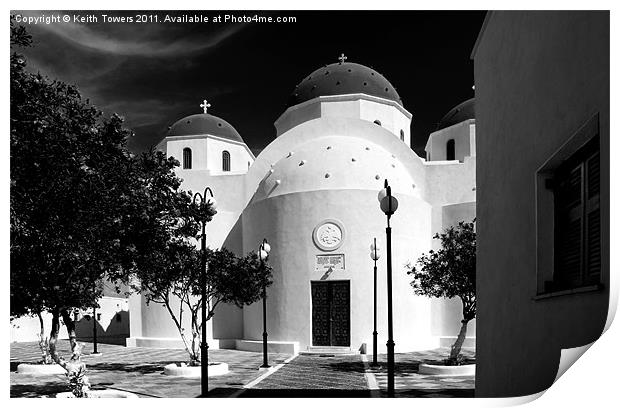 Timiou Stavrou, Santorini, Canvases & Prints Print by Keith Towers Canvases & Prints