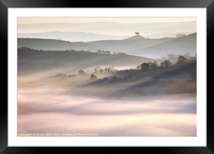 Marshwood Vale Fog Framed Mounted Print by Bruce Little
