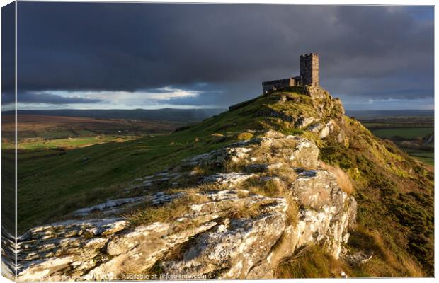 Brooding Brentor Canvas Print by Bruce Little