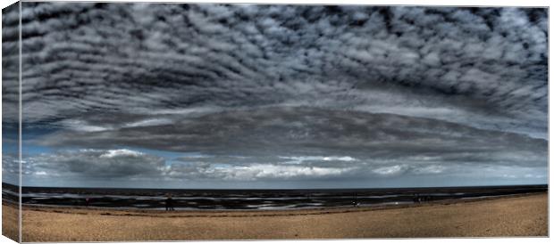 Hunstanton beach and sea panorama Canvas Print by mark humpage