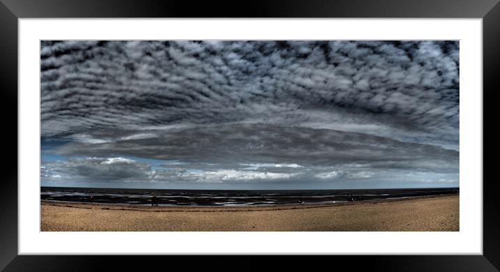 Hunstanton beach and sea panorama Framed Mounted Print by mark humpage