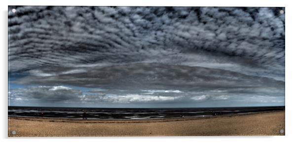 Hunstanton beach and sea panorama Acrylic by mark humpage