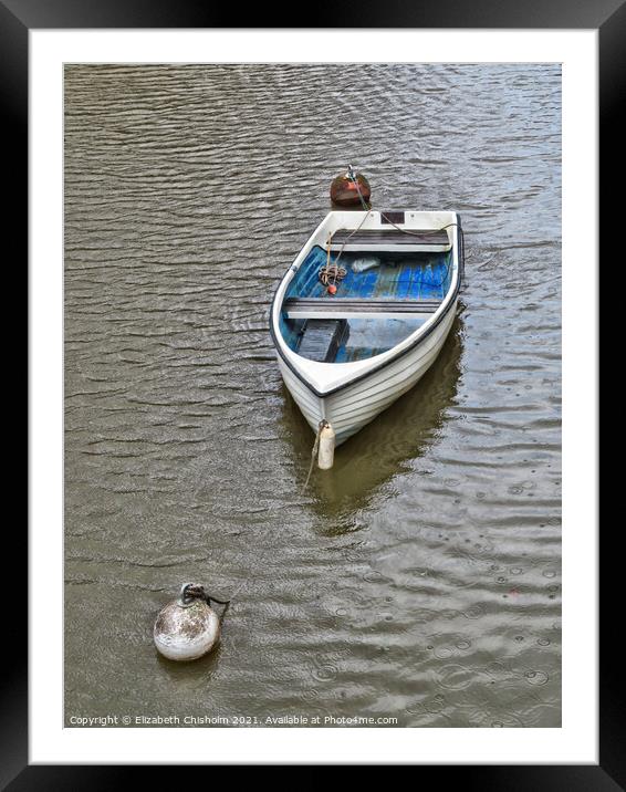 Boat, Buoys, Ripples and Raindrops  Framed Mounted Print by Elizabeth Chisholm