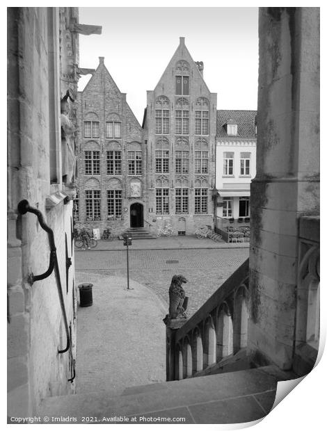 View from Damme Town Hall, Flanders, Belgium Print by Imladris 