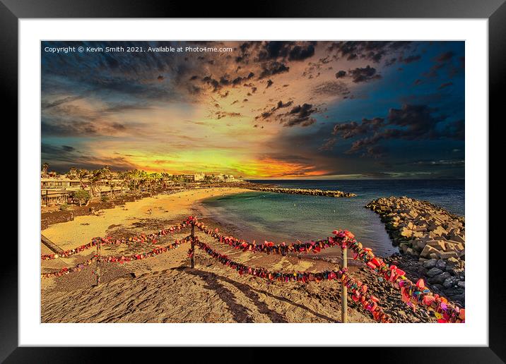 Playa Flamingo beach sunset Framed Mounted Print by Kevin Smith