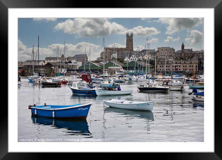 Penzance Harbour Framed Mounted Print by Brian Pierce