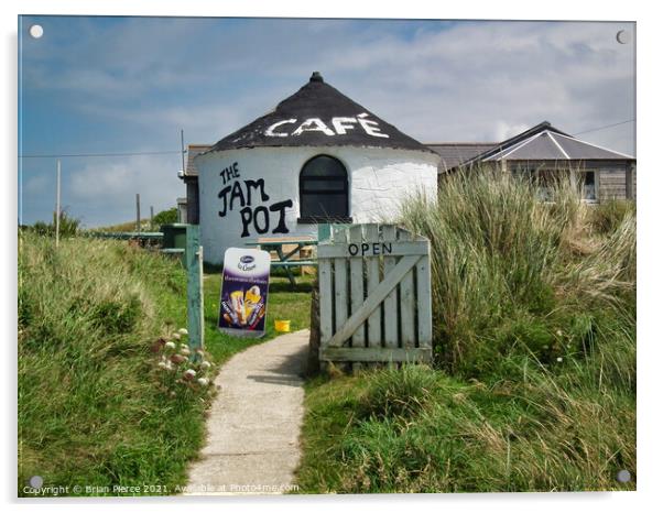 The Jam Pot café, Gwithian Acrylic by Brian Pierce