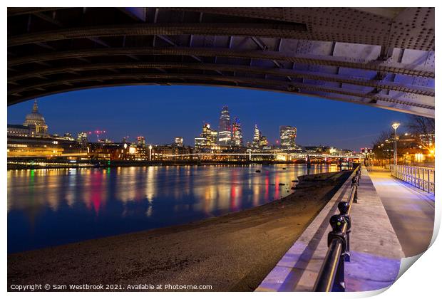 City of London Skyline by Night  Print by Sam Westbrook
