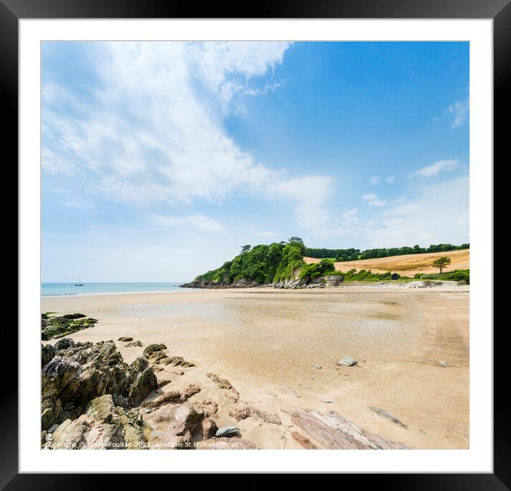 Mothecombe Beach, South Devon Framed Mounted Print by Justin Foulkes