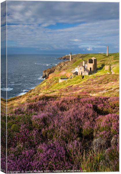 Levant Mine near St Just, Cornwall Canvas Print by Justin Foulkes