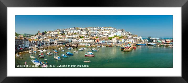 Panoramic view of Brixham, South Devon Framed Mounted Print by Justin Foulkes