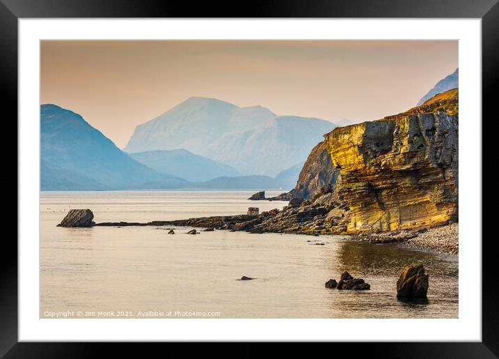 Last light at Elgol Framed Mounted Print by Jim Monk