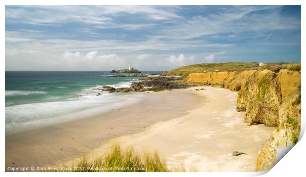 Godrevy Lighthouse, Cornwall  Print by Sam Westbrook