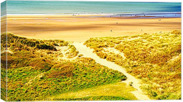 Follow The Path To The Beach Canvas Print by Peter F Hunt