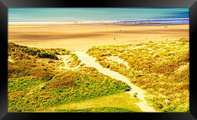 Follow The Path To The Beach Framed Print by Peter F Hunt