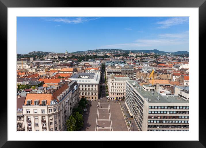 Budapest City Cityscape With St Stephen Square Framed Mounted Print by Artur Bogacki