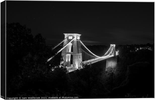 Clifton Suspension Bridge, Bristol  Canvas Print by Sam Westbrook