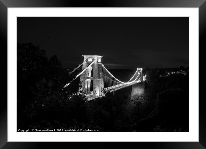 Clifton Suspension Bridge, Bristol  Framed Mounted Print by Sam Westbrook