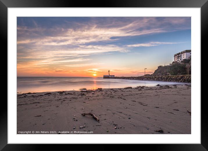 Sunrise at Looe Beach Cornwall Framed Mounted Print by Jim Peters