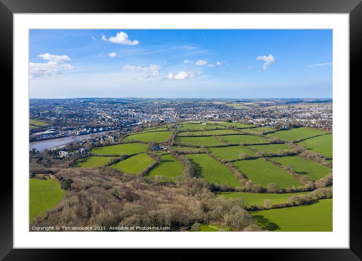 Aerial photograph of Truro, Cornwall, England Framed Mounted Print by Tim Woolcock