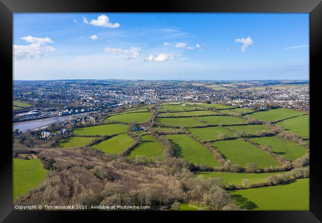 Aerial photograph of Truro, Cornwall, England Framed Print by Tim Woolcock