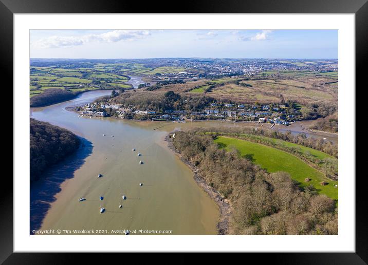 Aerial photograph of Malpus, Truro, Cornwall, England Framed Mounted Print by Tim Woolcock