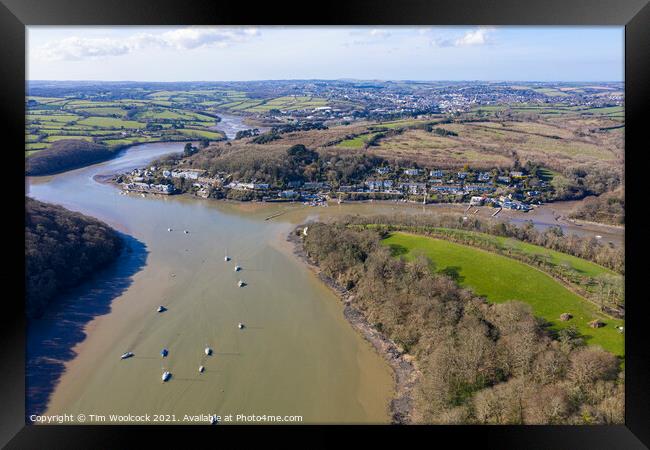 Aerial photograph of Malpus, Truro, Cornwall, England Framed Print by Tim Woolcock