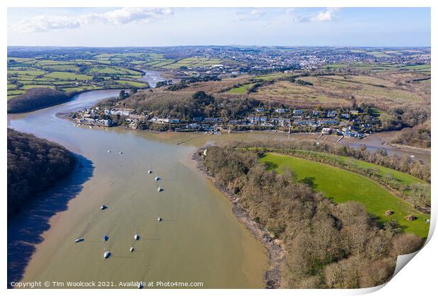 Aerial photograph of Malpus, Truro, Cornwall, England Print by Tim Woolcock