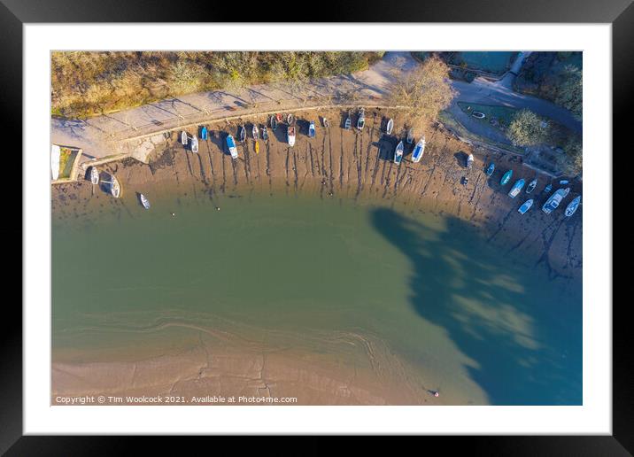 Aerial photograph of Truro River, Cornwall, England Framed Mounted Print by Tim Woolcock