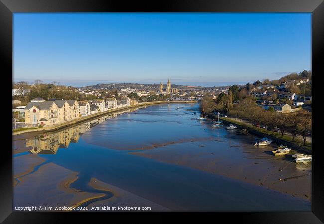 Aerial photograph of Truro, Cornwall, England  Framed Print by Tim Woolcock