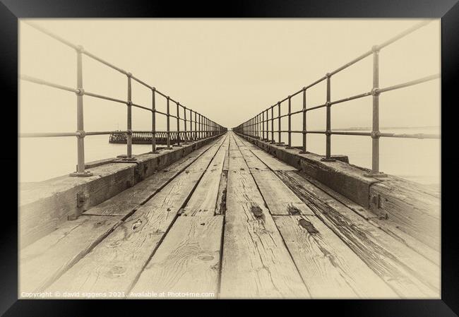 Blyth Pier Framed Print by david siggens